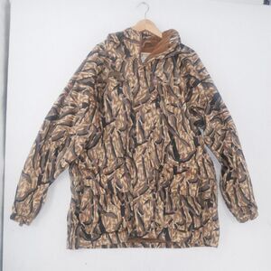 Vintage Columbia Delta Marsh Hooded Camo Jacket Men's XL Full Zip Hunting 1995